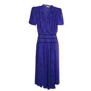 Vintage Jody of California Purple Floral Print Dress